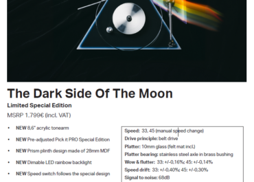PRO-JECT DARK SIDE OF THE MOON TURNTABLE Final & Last Edition